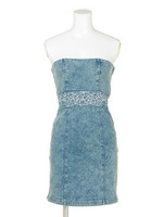 ウエストデザインデニムOP /I/BLU