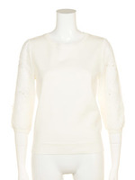 オーガンレースお花モチーフプルオーバー/ピンク