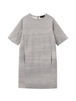 カスリボーダーワンピース/ブルー系(090)