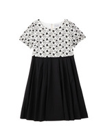 カットレース切り替えワンピース/ブラック(119)