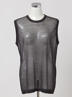 カラーラメニット　オーバータンク/ベージュ