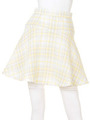 カラミチェックスカート/ライトイエロー