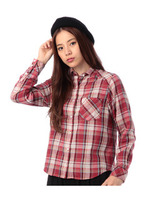 ガーゼチェックシャツ/レッド系(262)