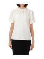 ギャザーフリルブラウス/ホワイト(002)