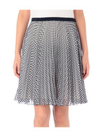 ギンガムチェックシフォンプリーツスカート/ホワイト(203)