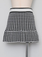 ギンガムチェックニットスカート/PINK