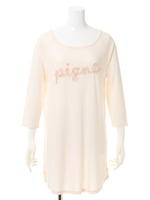 ギンガムチュールTシャツドレス/PNK