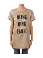 クラッシュサテンロゴカットソー/カーキ系(027)