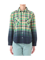 グラデーション調チェックシャツ/ブルー系(292)