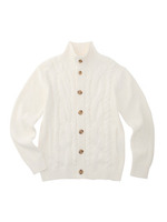 ケーブル柄カーディガン/ホワイト(001)