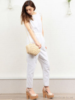 コットンレースフリルコンビネゾン/ホワイト