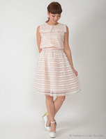 シアーボーダースカート/ライトブルー