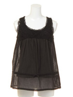 シャドーストライプノースリブラウス/BLK