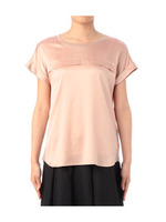 シルクサテンストレッチトップス/ネイビー系(093)