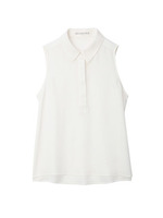 シルクデシンノースリーブシャツ/ベージュ系