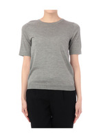 シルク混クルーネックニット/グレー系(012)