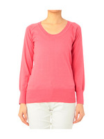 シルク混ラウンドネックニットプルオーバー/ピンク系(072)