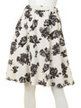 ジャガード花柄フレアスカート/オフホワイト