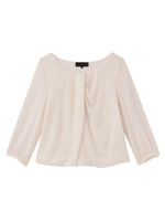 ジョーゼット縦ドレープブラウス/ナチュラル(050)