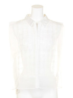 スクエアオーガンジーブラウス/ミント