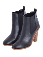 スタックショートブーツ/ブラウン