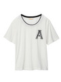 スパンコールイニシャルTシャツ/ホワイト(004)