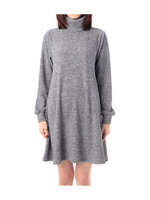 タートルネックリブニットワンピース/ブルー(092)