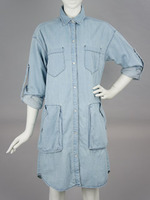 ダンガリーシャツOP/ライトブルー