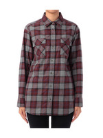 チェック柄ダブルポケットロングシャツ/キャメル(241)