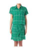 チェック柄ドッキングワンピース/イエロー系(233)