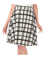 チェック柄フレアスカート/ネイビー系(294)