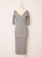 テレコリブミディワンピ/OFF WHITE