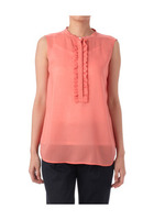 テンセルローンフリルブラウス/ピンク系(073)