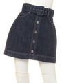 デニムスカートショート丈/ホワイト