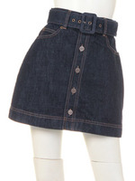 デニムスカートショート丈/ホワイト