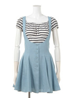 トップス＆ジャンパードレスセット/ブルー