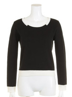 ドットジャガードクルーネックプルオーバー/ピンク