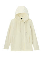 ニット切り替えアシンメトリーパーカ/ブラック(019)