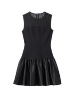 ノースリーブ切り替えフレアワンピース/ブラック(019)