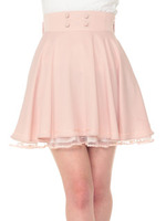 バックフリルスカート/ピンク