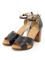 ヒールカップクロスサンダル/ブラック