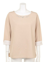 ビジュー付きプルオーバー/ネイビー