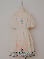 フラミンゴカットワークワンピ/OFF WHITE