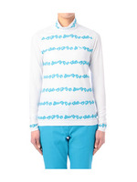 フラワーボーダーハイネックカットソー/ネイビー(193)