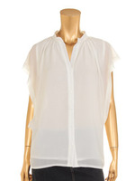 フリルフローブラウス/ホワイト