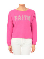 フロッキープリント裏毛プルオーバー/ピンク系(073)