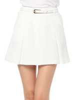 ベルト付タックショートパンツ/ブラック