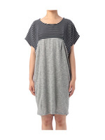 ボーダードッキングワンピース/グレー系(512)