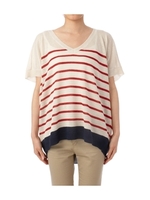 ボーダービッグニット/レッド系(362)