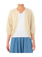 ボレロ風杢調ニットカーディガン/ベージュ系(051)